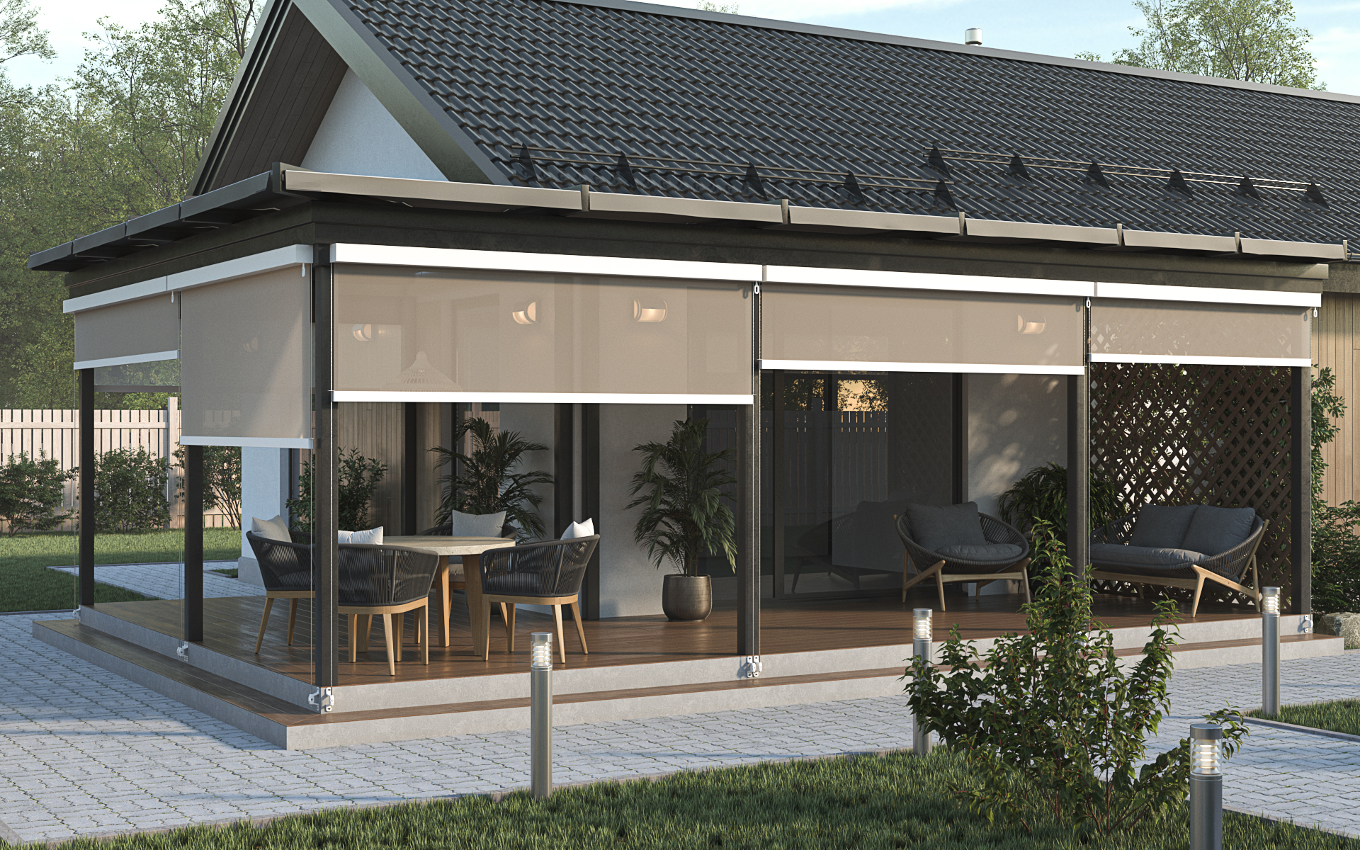 Рулонные шторы (OUTDOOR) для улицы